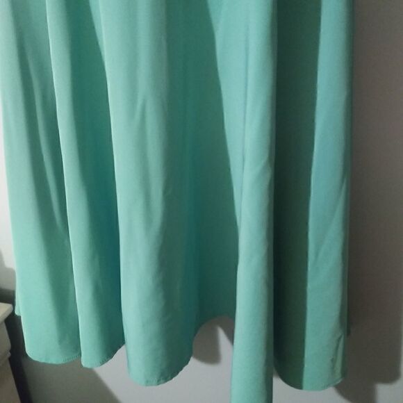 Teal lattice back A line dress size large - Picture 3 of 11